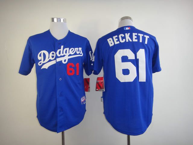 Men Los Angeles Dodgers #61 Beckett Blue MLB Jerseys